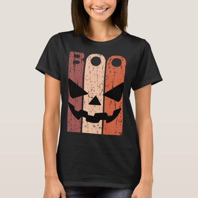 Camiseta Scary Pumpkin Face Halloween Costume with Monster  (Anverso)