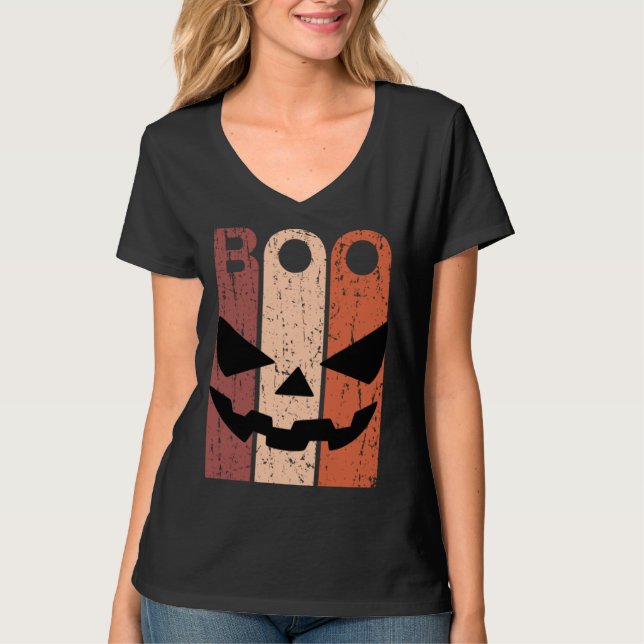 Camiseta Scary Pumpkin Face Halloween Costume with Monster  (Anverso)