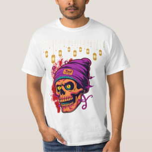 Camiseta Scary Skeleton Face - Halloween Sangre Fondo T