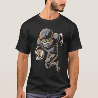 Camiseta Scary Skeleton Football Player Halloween Spooky