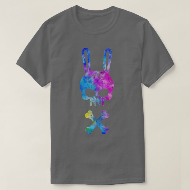Camiseta Scary Skull And Crossbones Bad Rabbit Horror Bunny (Diseño del anverso)