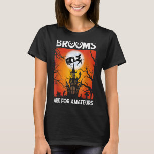 Camiseta Scary Spooky Halloween Haunted Castle Night Broom