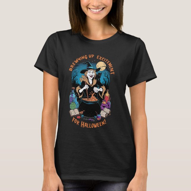 Camiseta Scary Spooky Witch Wizzard Preparando emoción H (Anverso)
