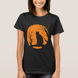 Camiseta Scary Vintage Halloween Black Cat Costume Retro Mo