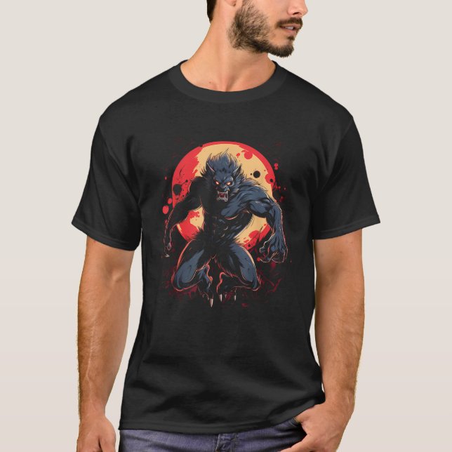 Camiseta Scary Werewolf Full Moon Halloween Disstuve Horror (Anverso)