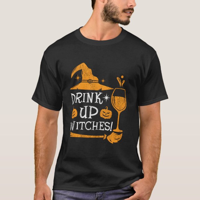 Camiseta Scary Wine Drink Up Witches Halloween (Anverso)