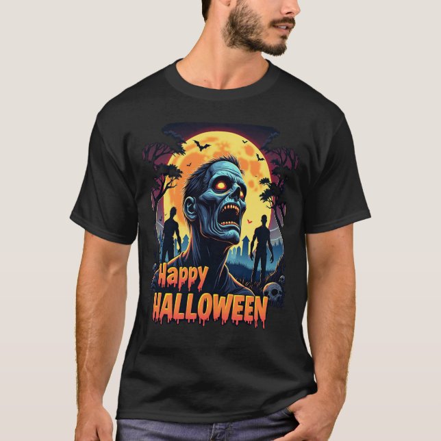 Camiseta Scary Zombie Halloween Moon Shirt (Anverso)