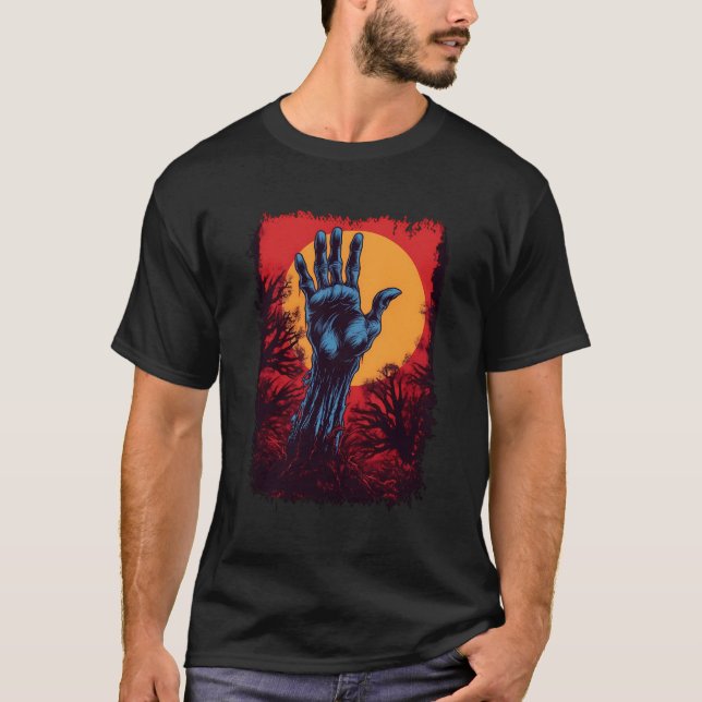 Camiseta Scary Zombie Mano Zombiecore Skeleton Hand Spooky (Anverso)