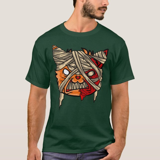 Camiseta Scary Zombie Mummy Cat (Anverso)