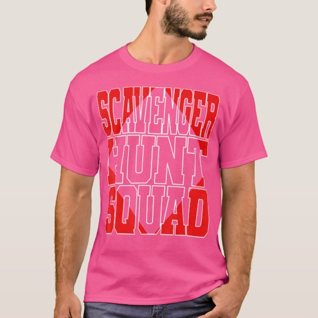Camiseta Scavenger Hunt Squad Fun Mateo Equipo Rojo (Anverso)