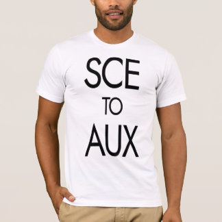 Camiseta SCE a AUX como divertida carrera espacial y cienci