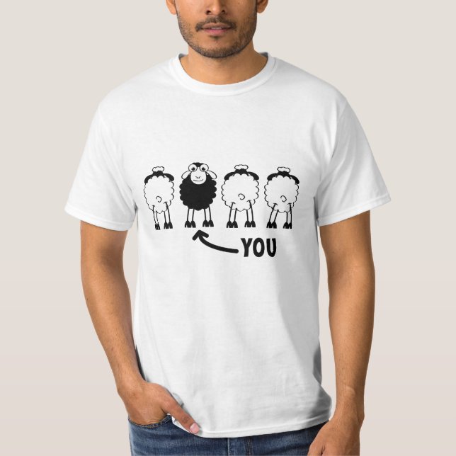 Camiseta Schaap, witte of zwarte schapen van de familie (Anverso)