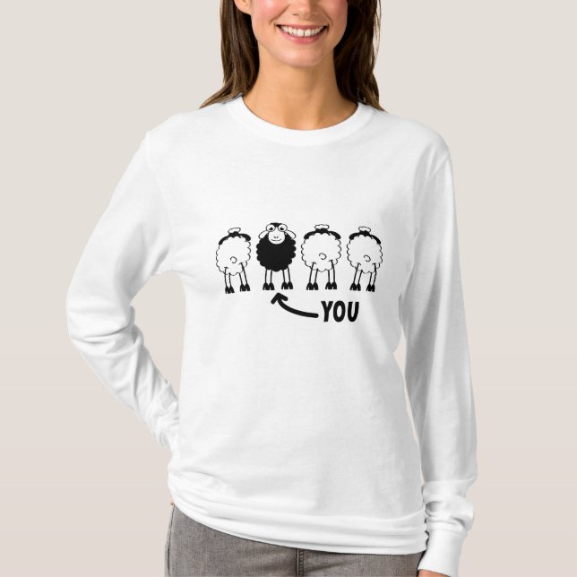 Camiseta Schaap, witte of zwarte schapen van de familie  (Anverso)
