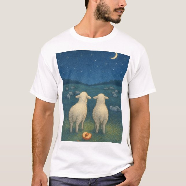 Camiseta Schafe bei Nacht (Anverso)