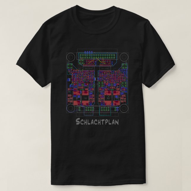 Camiseta Schaltplan "Schlachtplan" Elektronik PCB Platine (Diseño del anverso)