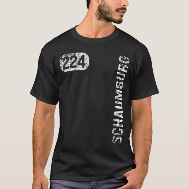 Camiseta Schaumburg Illinois 224 Código de área Retro de co (Anverso)