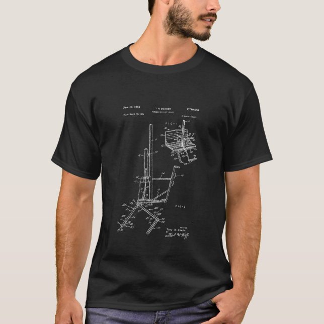 Camiseta Schematic Of Ski Lift Chair  (Anverso)