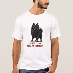 Camiseta Schipperke de pelusa negra y gran actitud