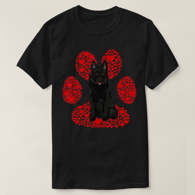 Camiseta Schipperke Día de San Valentín Dog Love Paw (Diseño del anverso)