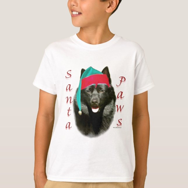 Camiseta Schipperke Santa Paws (Anverso)