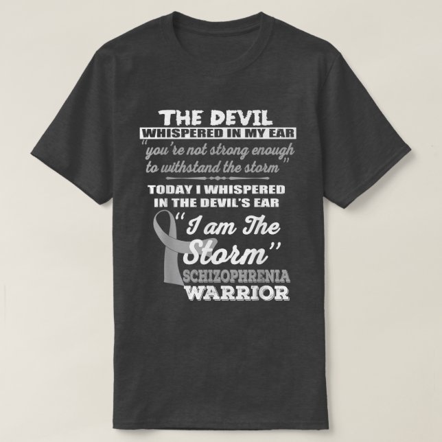 Camiseta Schizophrenia Warrior Shirt I Am The Storm Ribbon  (Diseño del anverso)