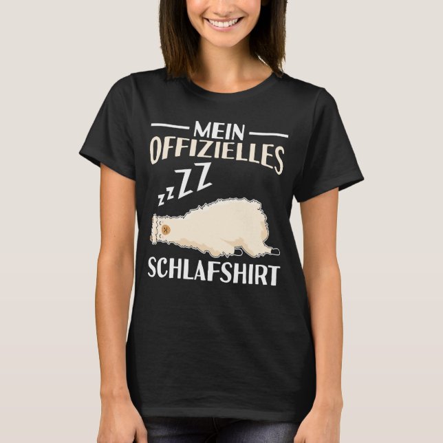 Camiseta Schlafshirt Nachthemd Schlafanzug Alpaka Lama (Anverso)