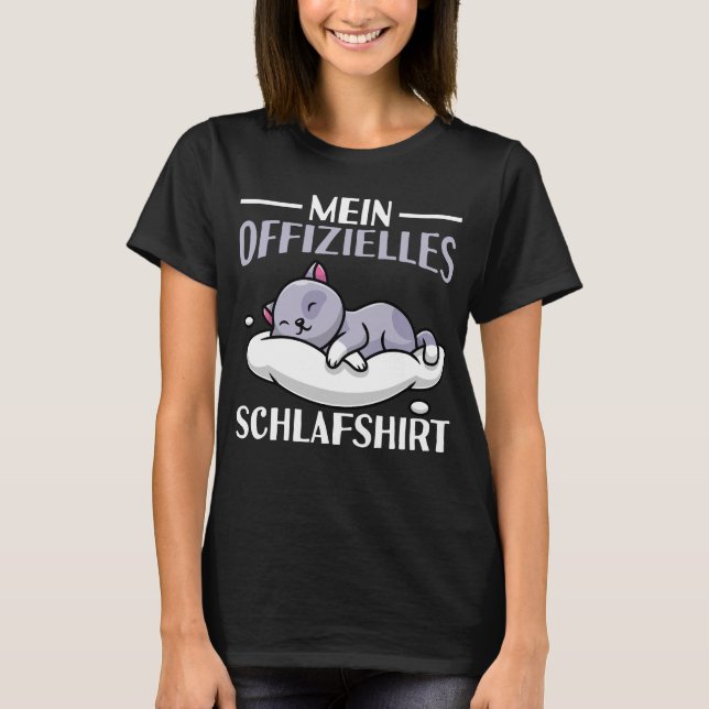 Camiseta Schlafshirt Nachthemd Schlafanzug Katze (Anverso)