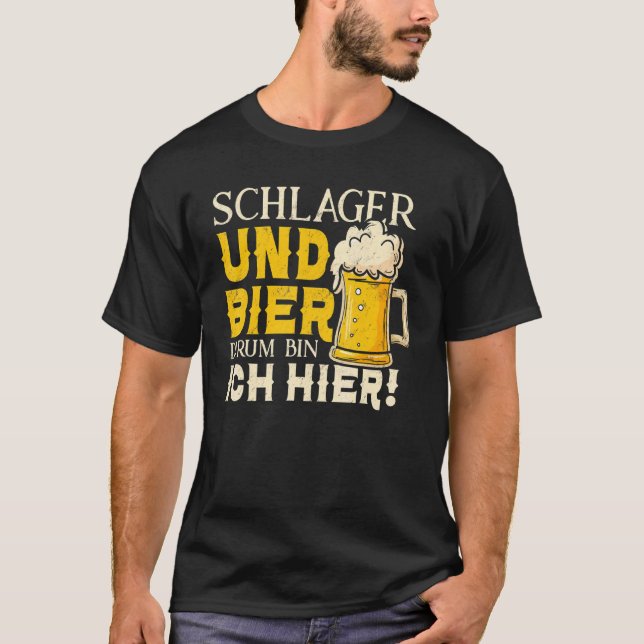 Camiseta Schlager Und Bier Darum Bin Ich Hier Schlagerkerk (Anverso)