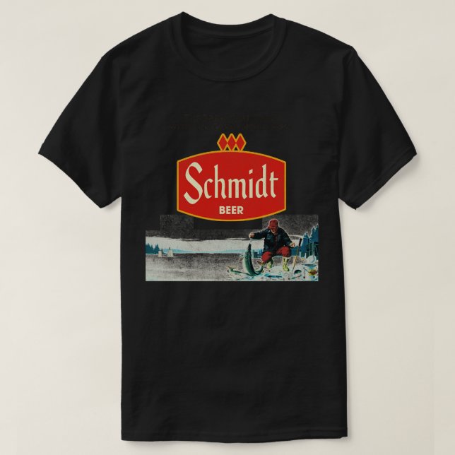 Camiseta Schmidt Beer Retro Derrota Hielo Pesca Escenario N (Diseño del anverso)