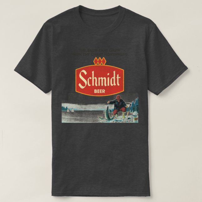 Camiseta Schmidt Beer Retro Derrota Hielo Pesca Escenario N (Diseño del anverso)