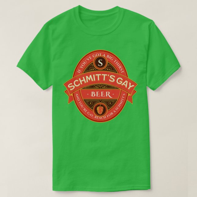 Camiseta Schmitts Gay Beer vintage SNL (Diseño del anverso)