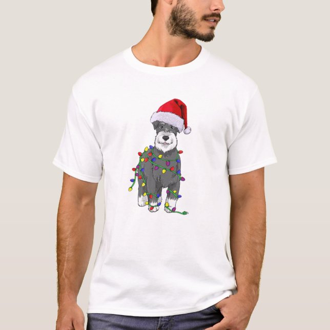 Camiseta Schnauzer Christmas Dog Holder Gift (Anverso)