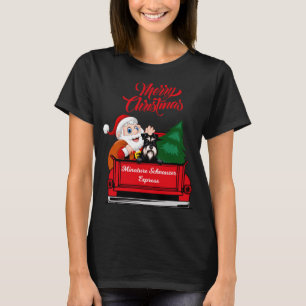 Camiseta Schnauzer De Minatura De Perro Con Santa Claus En