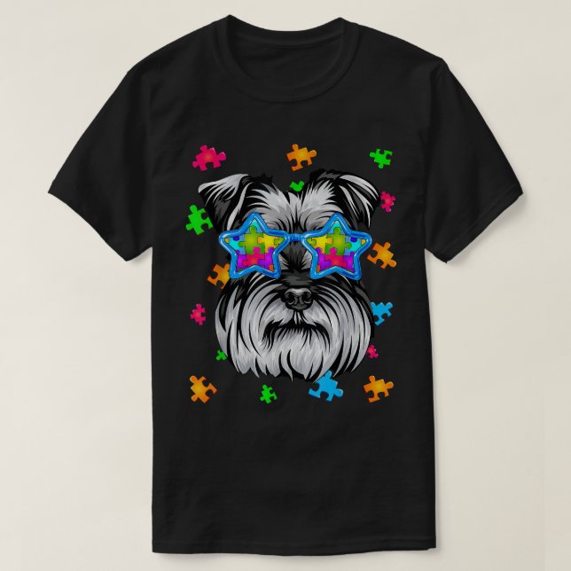 Camiseta Schnauzer Divertido Rompecabezas Conciencia del Au (Diseño del anverso)