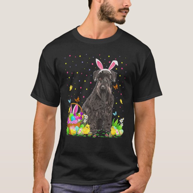Camiseta Schnauzer Dog Easter Egg Hunting Schnauzer Easter  (Anverso)