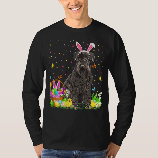 Camiseta Schnauzer Dog Easter Egg Hunting Schnauzer Easter (Anverso)
