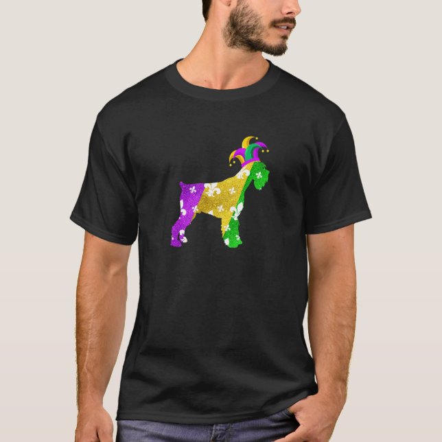 Camiseta Schnauzer Dog Mardi Gras Carnivals Funny Puppy Lov (Anverso)