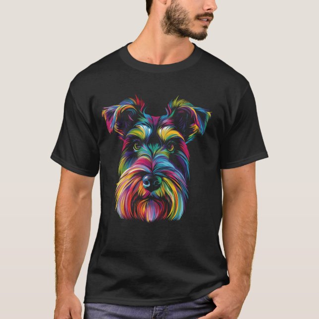 Camiseta Schnauzer Dog Popart (Anverso)