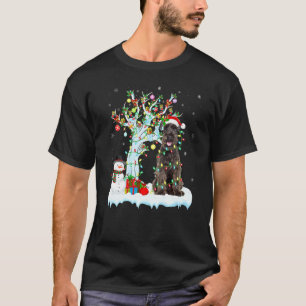 Camiseta Schnauzer Dog Xmas Tree Light Santa Schnauzer C