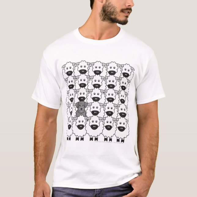 Camiseta Schnauzer en las ovejas (Anverso)