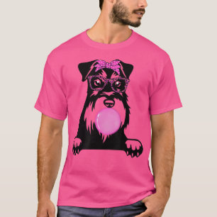 Camiseta Schnauzer en miniatura con goma de burbujas y sola