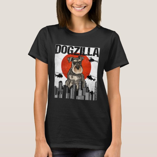 Camiseta Schnauzer en miniatura japonesa de dogzilla (Anverso)