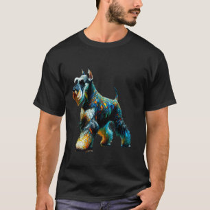 Camiseta Schnauzer estándar de arte poligonal