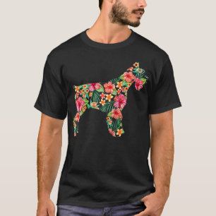 Camiseta Schnauzer Flower Funny Dog Silhouette Floral Gifts