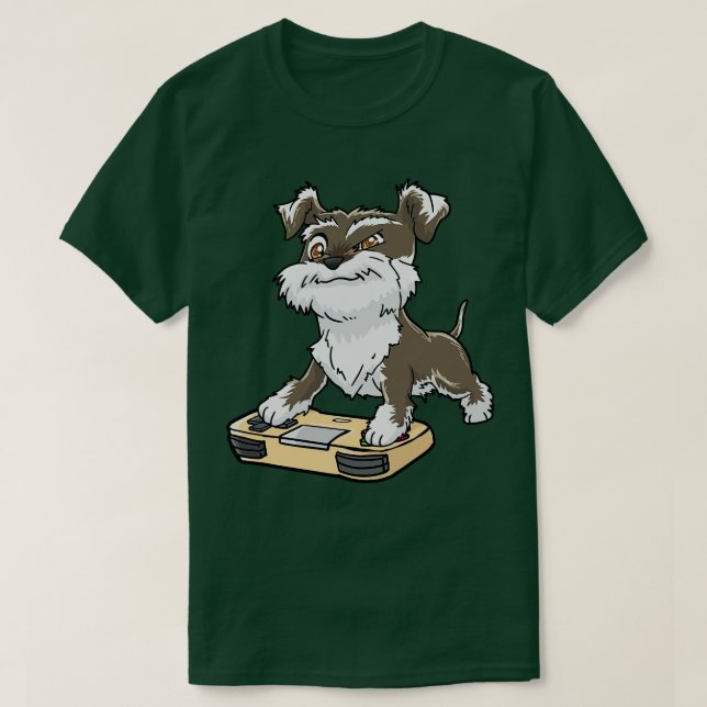 Camiseta Schnauzer Gamepad Gaming Kawaii (Diseño del anverso)