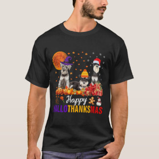 Camiseta Schnauzer Hallothanksmas Halloween Acción de Graci