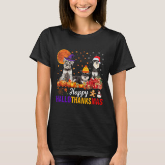 Camiseta Schnauzer Hallothanksmas Halloween Acción de Graci
