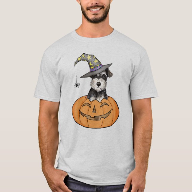 Camiseta Schnauzer miniatura de Halloween (Anverso)