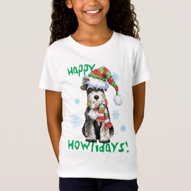 Camiseta Schnauzer miniatura feliz de Howlidays (Anverso)