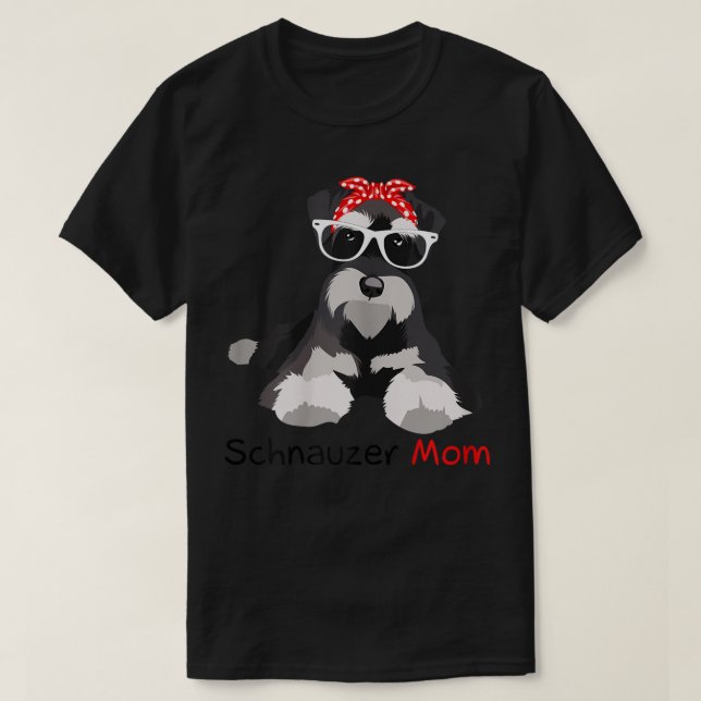 Camiseta Schnauzer Mom Bandana Mujeres Schnauzer Dog (Diseño del anverso)